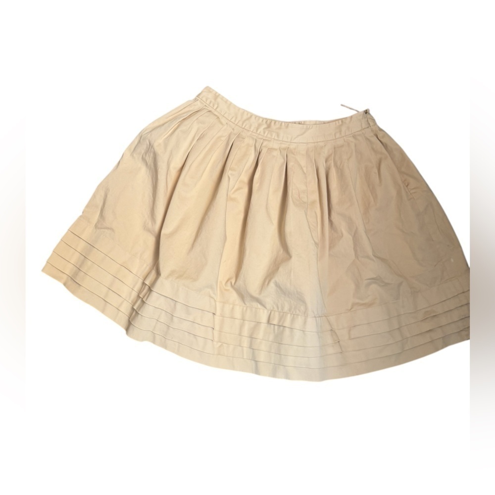 YARGICI Cotton Women’s Tan Cream Pleated Mini Skirt EUR Size 36 - Picture 10 of 16